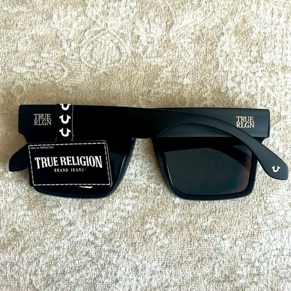 Brand New True Religion Mirrored Shield Aviator Mens Sunglasses Matte Black - Picture 13 of 16